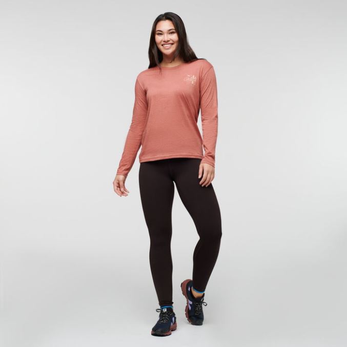 Alkuperäinen Cotopaxi Earthen Hello Lama Pitkähihainen Orgaaninen Naisten T-paita