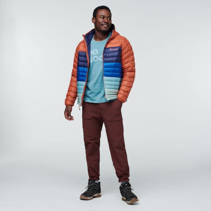 Alkuperäinen Cotopaxi Spice Stripes Fuego Untuvatakki Colorblock Miesten